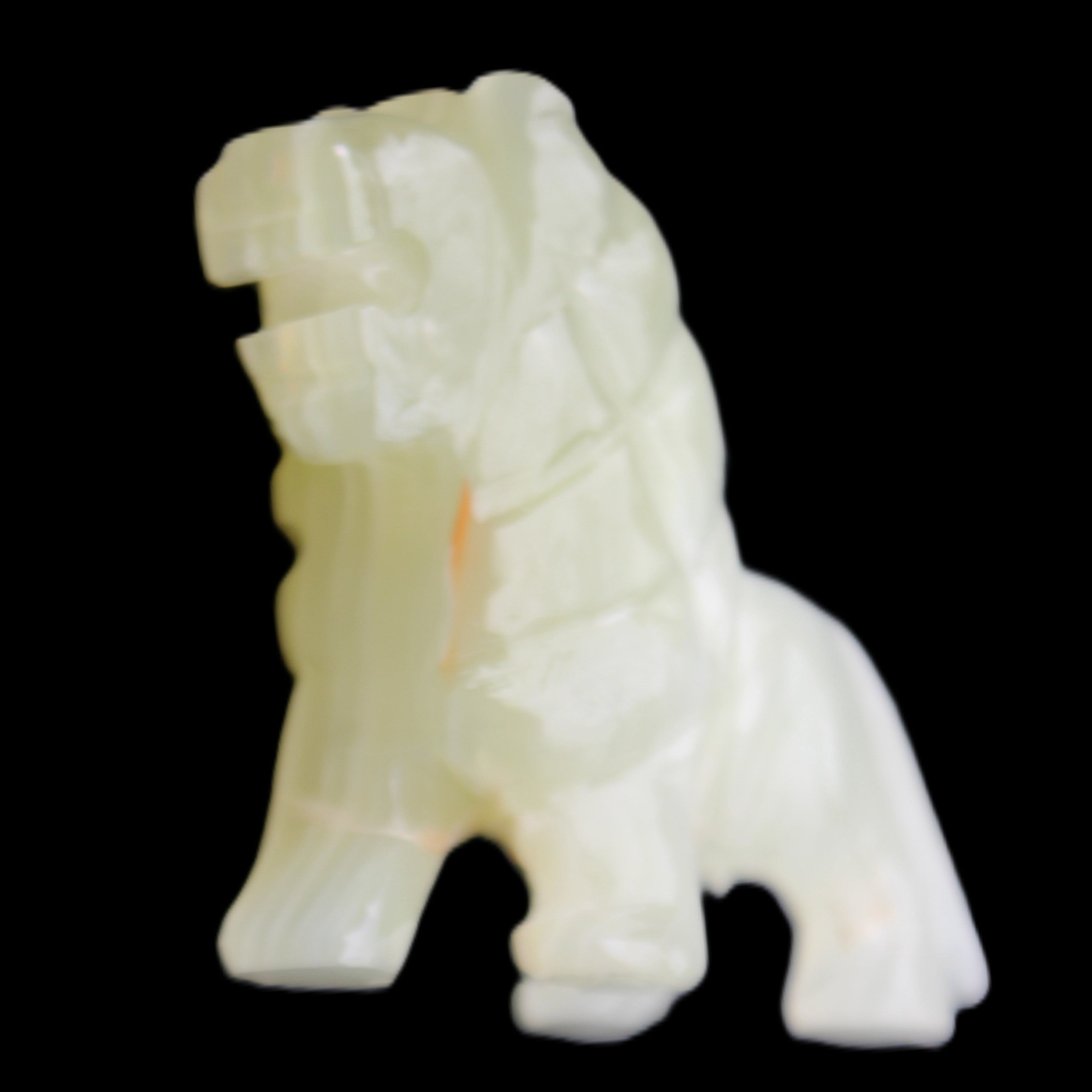 Afghan Jade hand-carved Lion 100*31*78mm 258g in sunlight - Rocks and Things Store