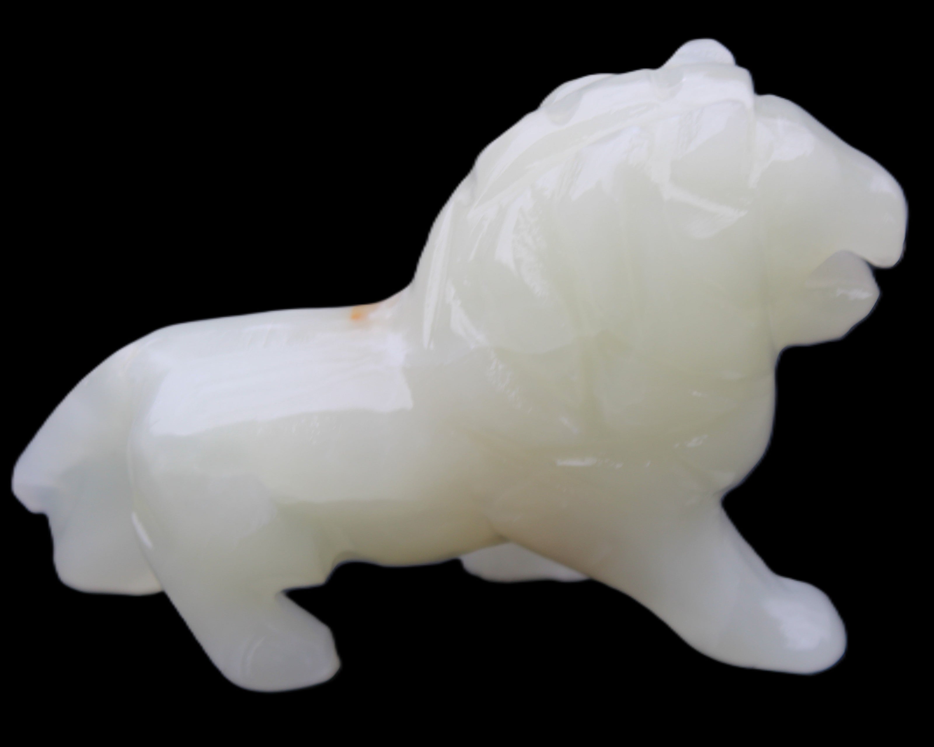 Afghan Jade hand-carved Lion 115*31*77mm 316g in sunlight - Rocks and Things Store