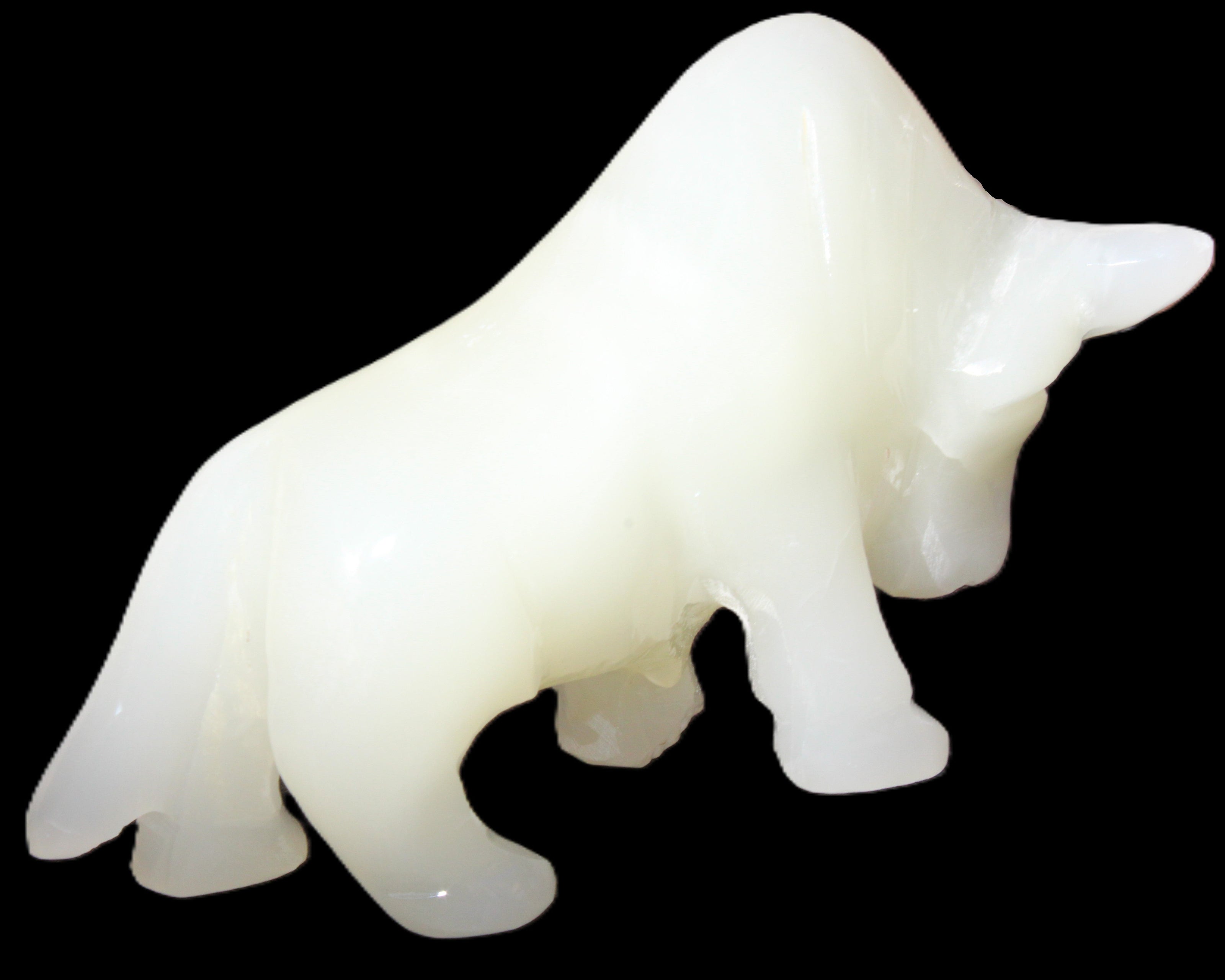 Afghan Jade hand-carved Bull 121*33*71mm 259g in sunlight - Rocks and Things Store