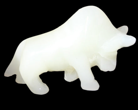Afghan Jade hand-carved Bull 121*33*71mm 259g in sunlight - Rocks and Things Store