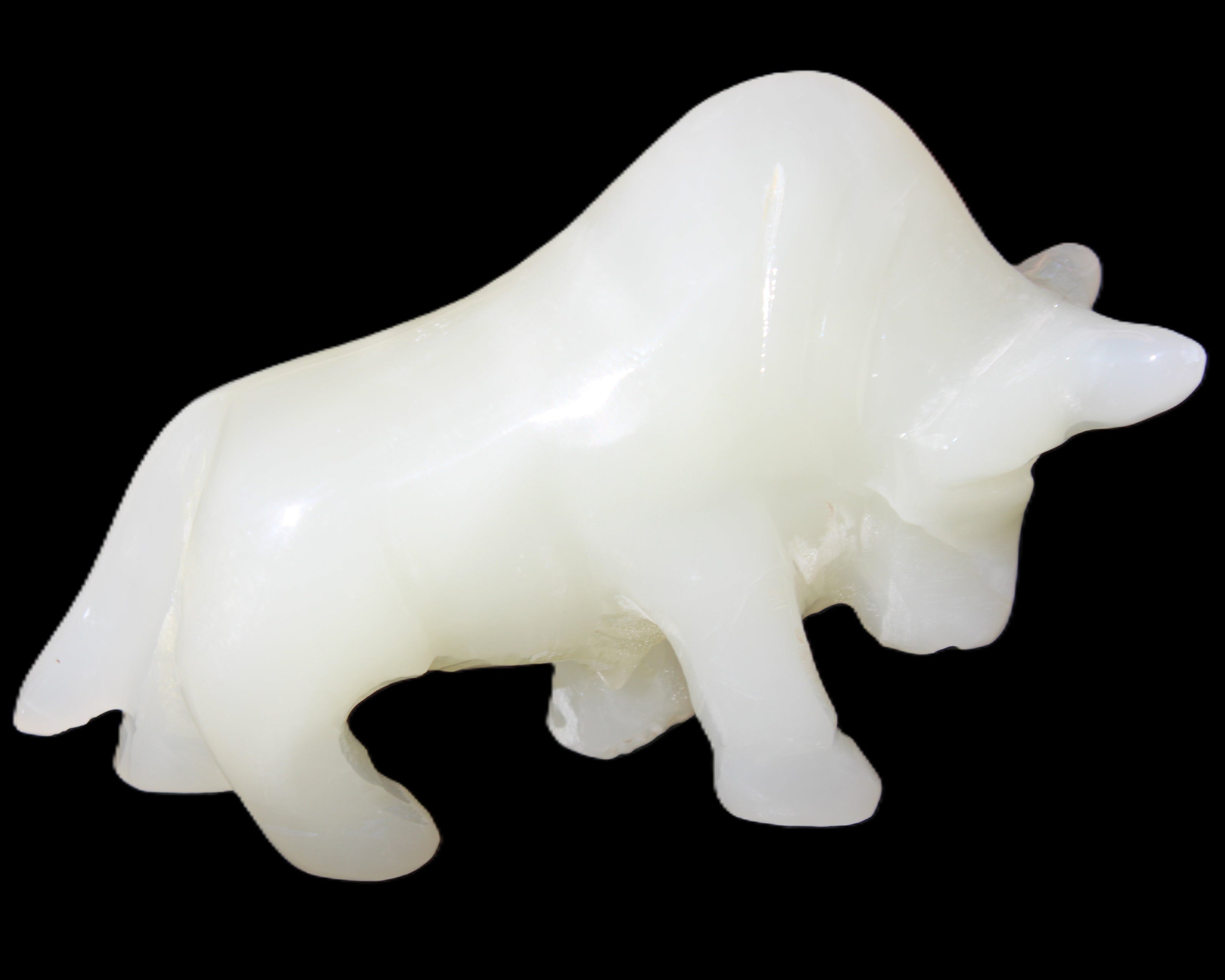 Afghan Jade hand-carved Bull 121*33*71mm 259g in sunlight - Rocks and Things Store