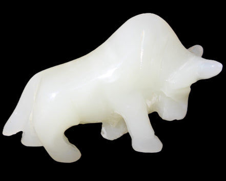 Afghan Jade hand-carved Bull 121*33*71mm 259g in sunlight - Rocks and Things Store