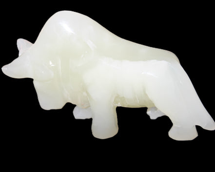 Afghan Jade hand-carved Bull 121*33*71mm 259g in sunlight - Rocks and Things Store