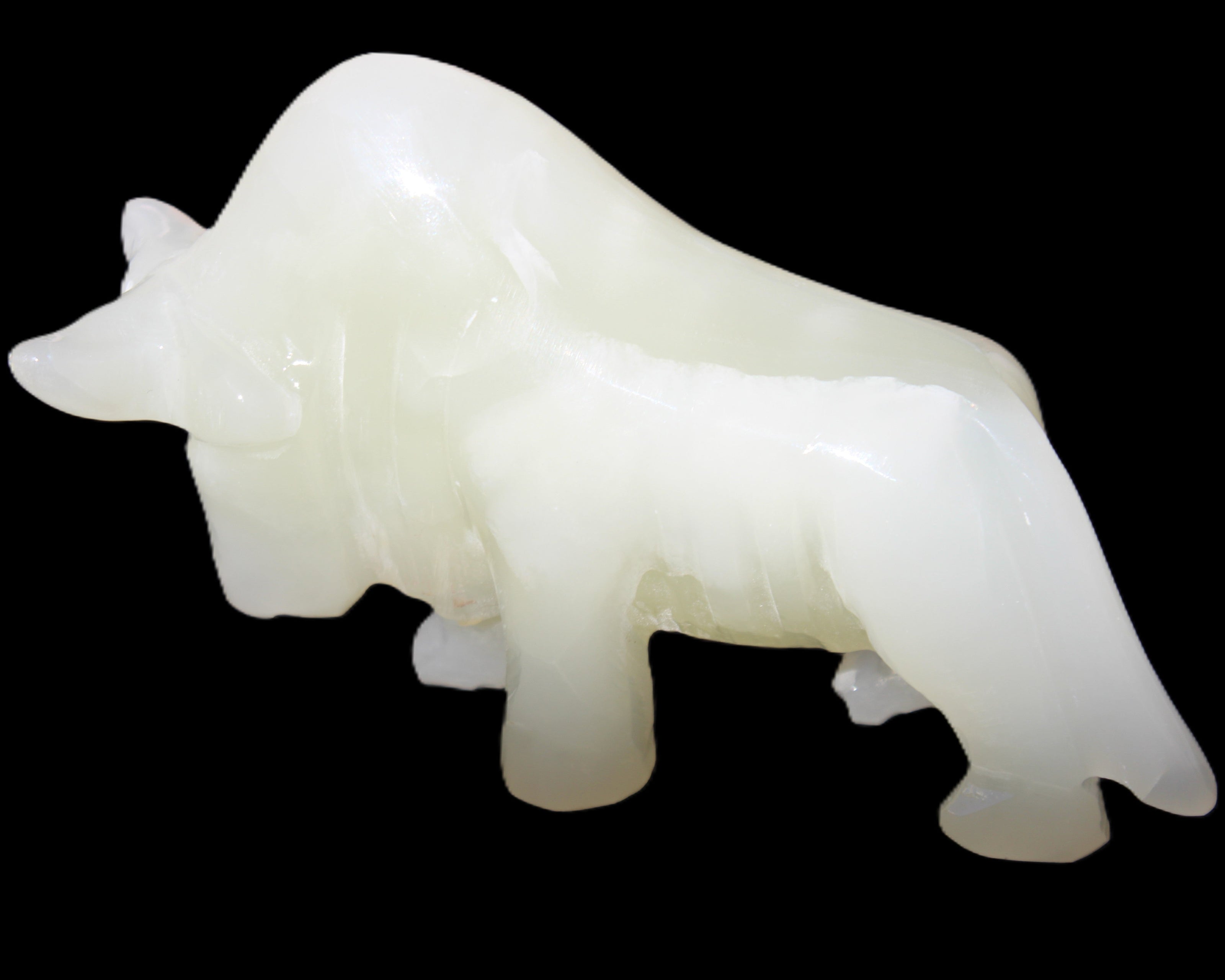 Afghan Jade hand-carved Lion 121*33*71mm 259g in sunlight - Rocks and Things Store