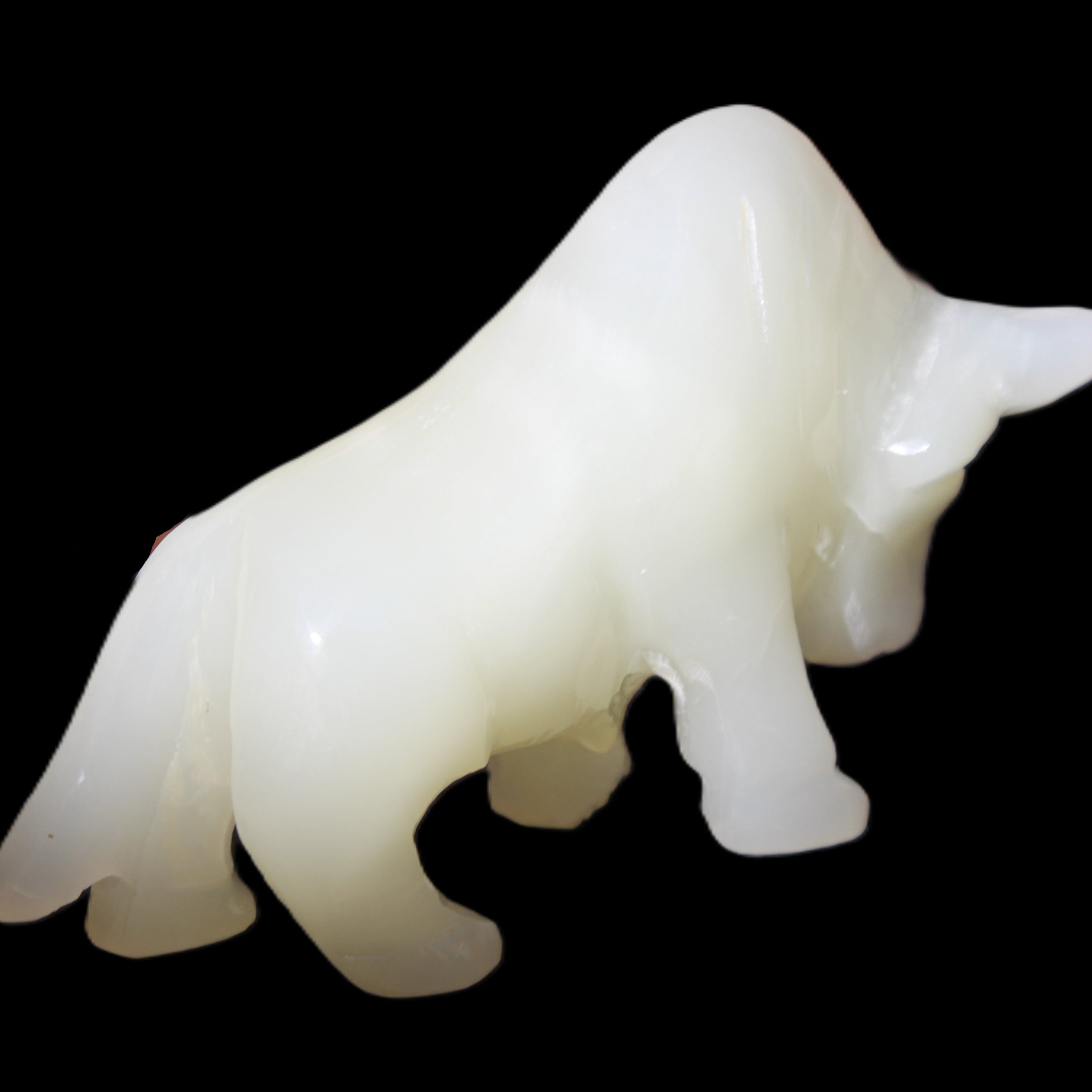 Afghan Jade hand-carved Bull 121*33*71mm 259g in sunlight - Rocks and Things Store