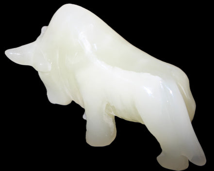 Afghan Jade hand-carved Bull 121*33*71mm 259g in sunlight - Rocks and Things Store