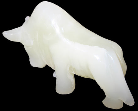 Afghan Jade hand-carved Bull 121*33*71mm 259g in sunlight - Rocks and Things Store