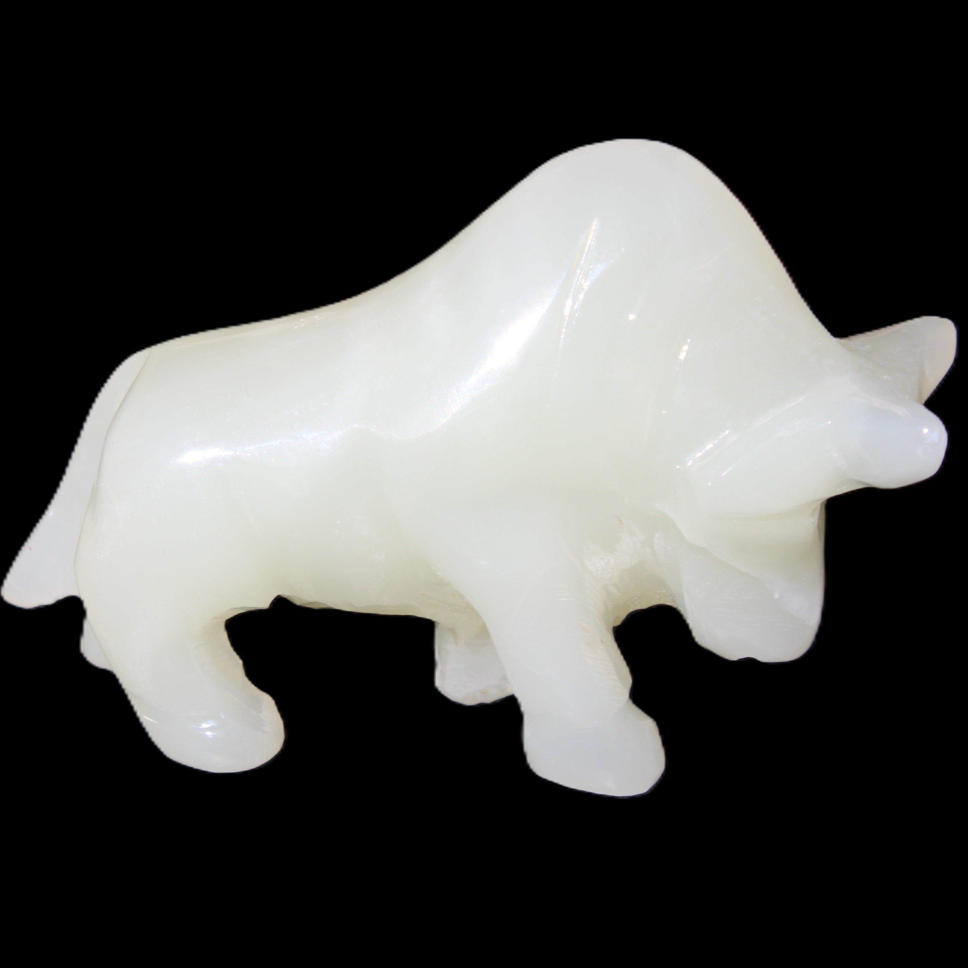 Afghan Jade hand-carved Bull 121*33*71mm 259g in sunlight - Rocks and Things Store