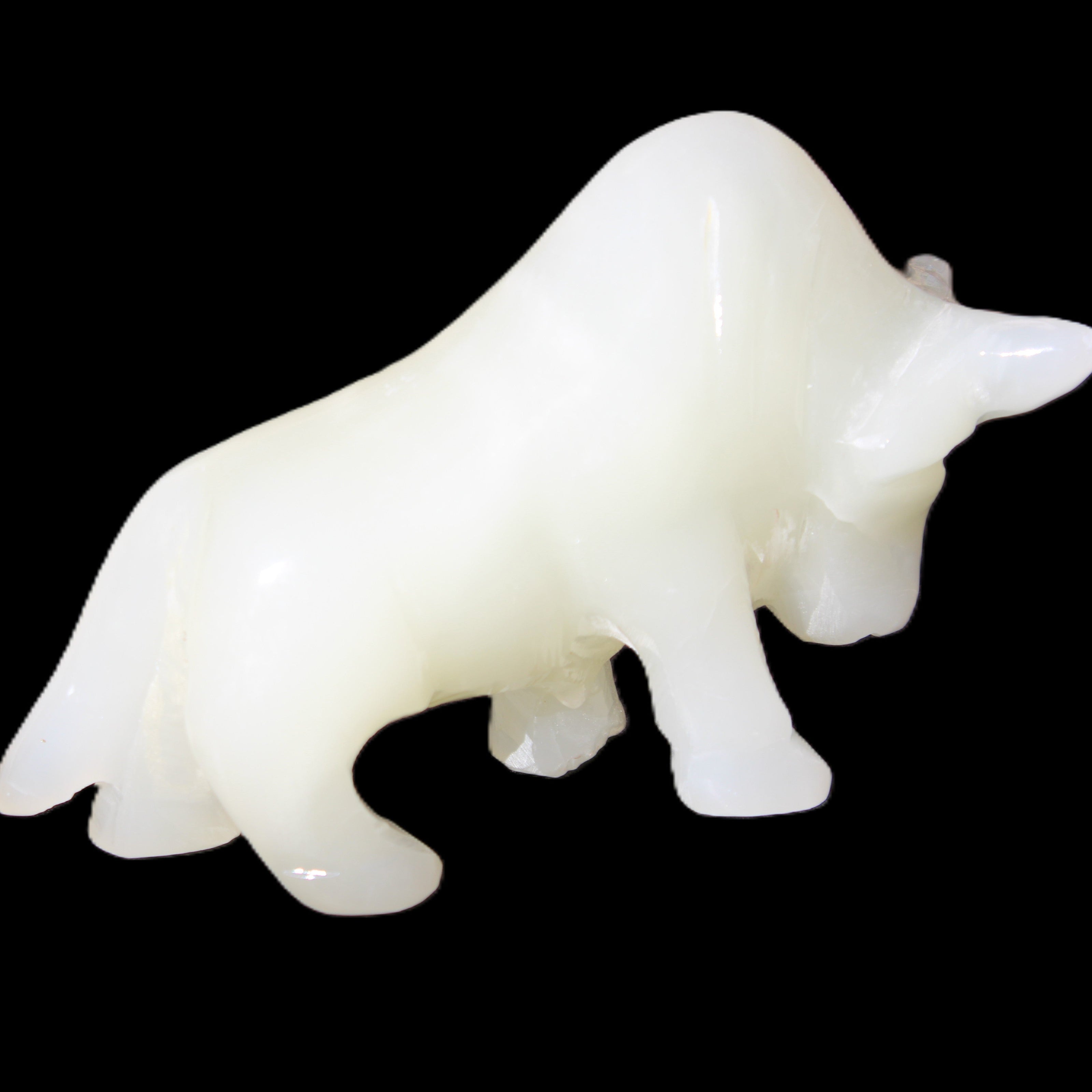 Afghan Jade hand-carved Bull 121*33*71mm 259g in sunlight - Rocks and Things Store