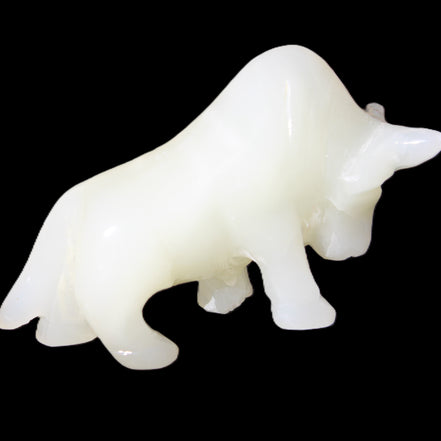 Afghan Jade hand-carved Bull 121*33*71mm 259g in sunlight - Rocks and Things Store