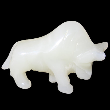 Afghan Jade hand-carved Bull 121*33*71mm 259g in sunlight - Rocks and Things Store