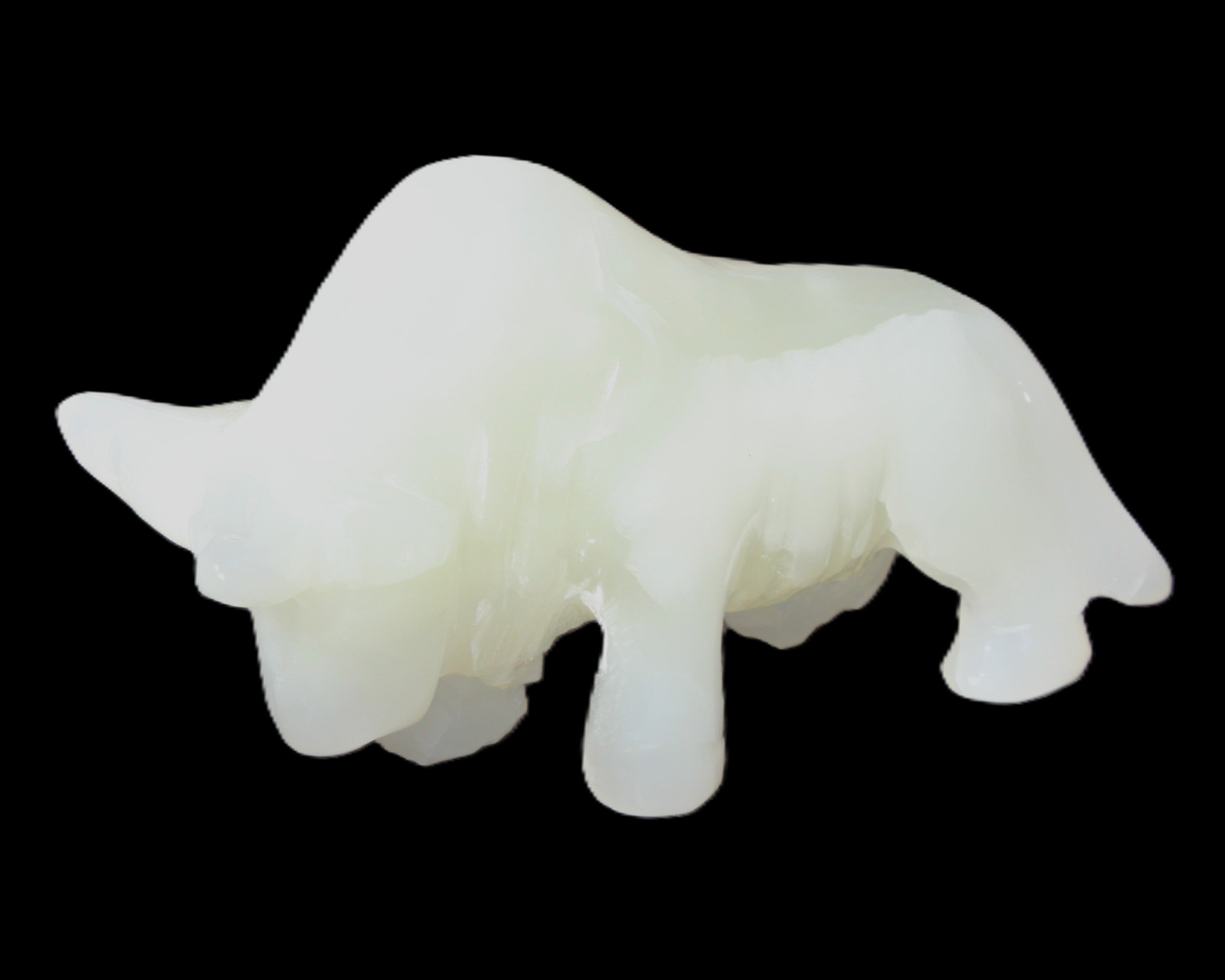 Afghan Jade hand-carved Bull 121*33*71mm 259g in sunlight - Rocks and Things Store