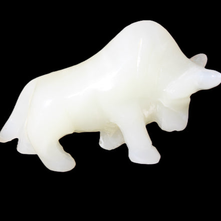 Afghan Jade hand-carved Bull 121*33*71mm 259g in sunlight - Rocks and Things Store