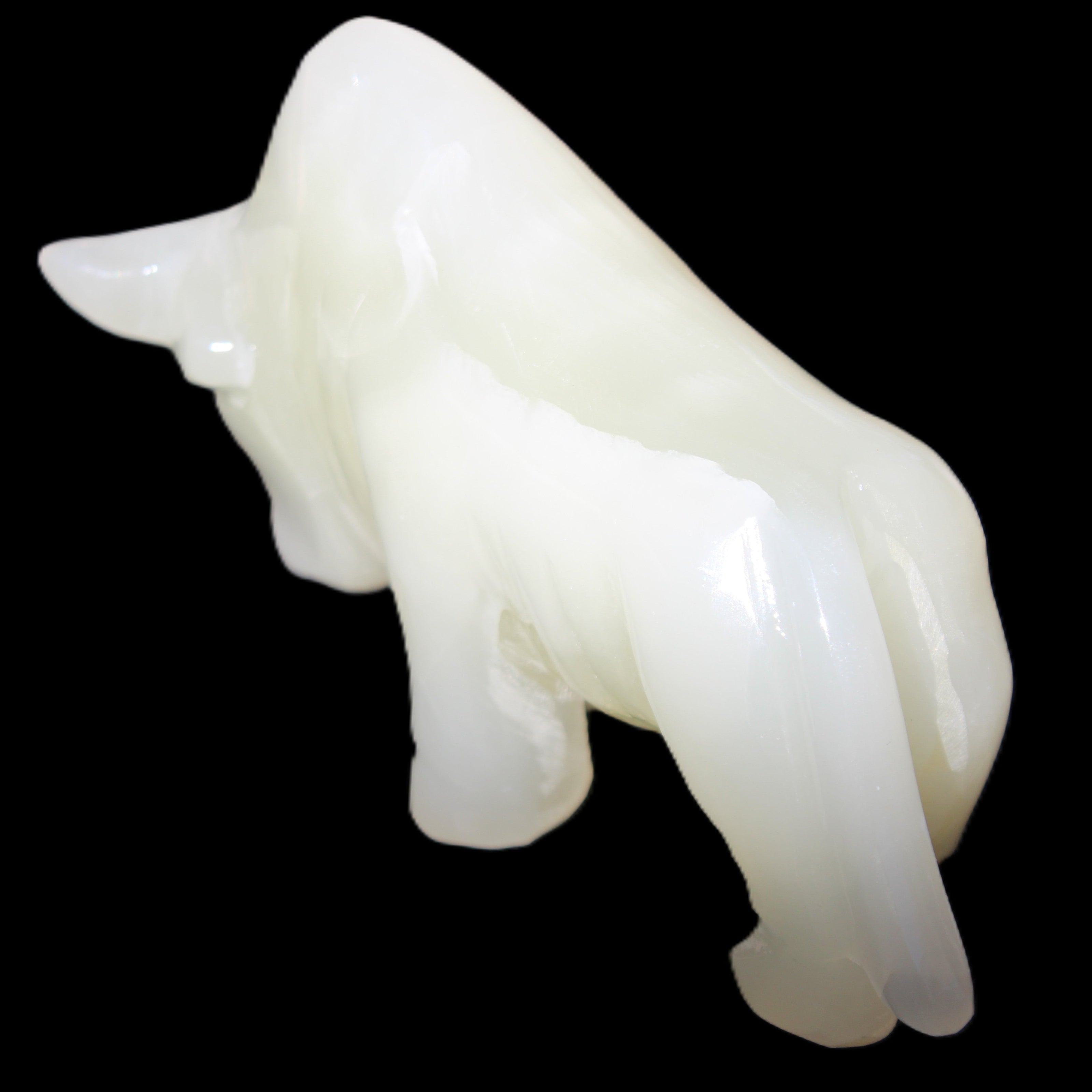Afghan Jade hand-carved Bull 121*33*71mm 259g in sunlight - Rocks and Things Store