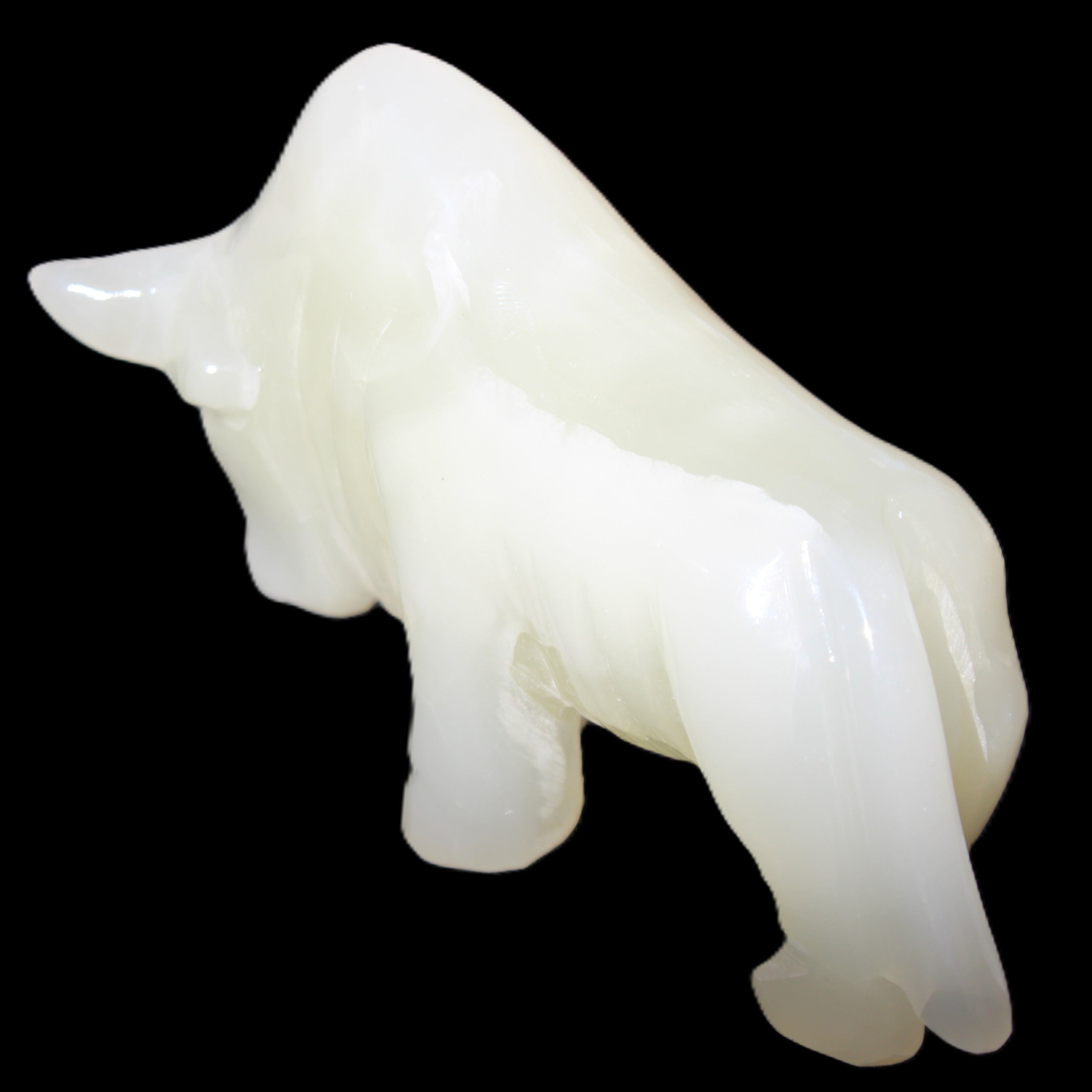 Afghan Jade hand-carved Bull 121*33*71mm 259g in sunlight - Rocks and Things Store