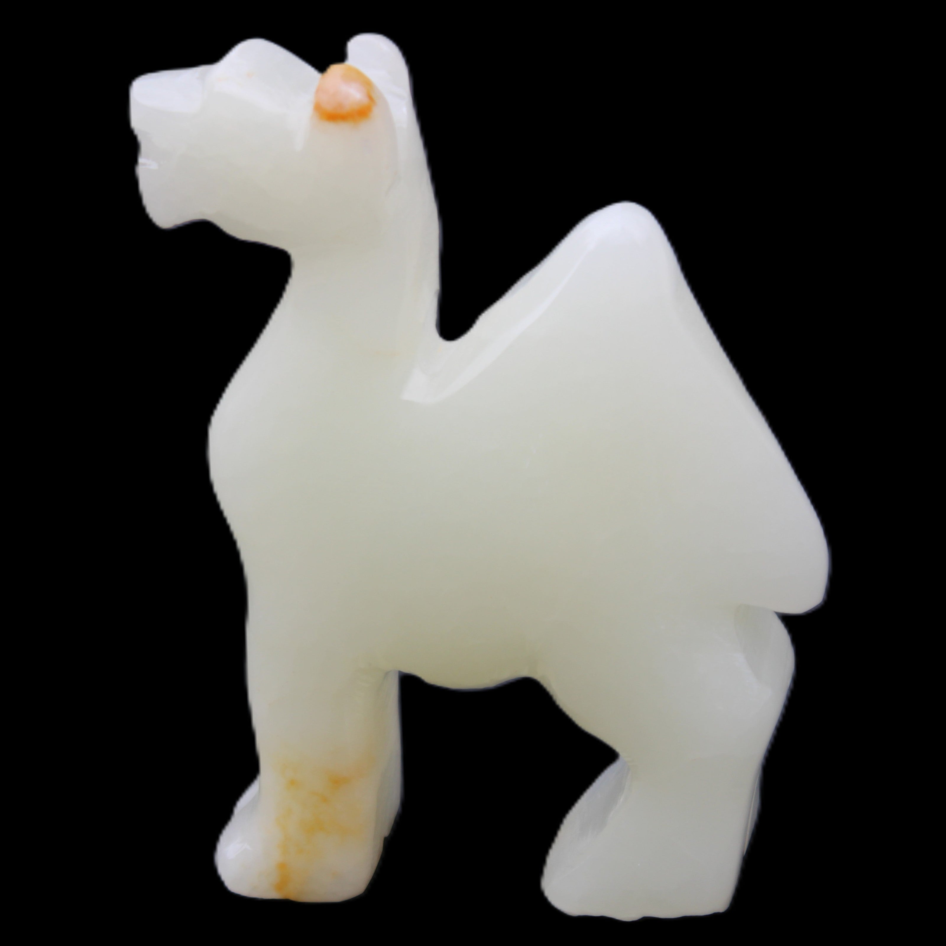 Afghan Jade hand-carved Camel 70*24*102mm 238g in sunlight - Rocks and Things Store