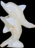 Afghan Jade hand-carved leaping Dolphin pair 82*42*107mm 296g in sunlight - Rocks and Things Store