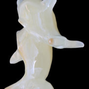Afghan Jade hand-carved leaping Dolphin pair 82*42*107mm 296g in sunlight - Rocks and Things Store