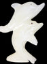 Afghan Jade hand-carved leaping Dolphin pair 76*35*105mm 252g in sunlight - Rocks and Things Store
