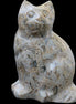 Fossil stone hand-carved Cat 81*45*115mm 534g in sunlight - Rocks and Things Store