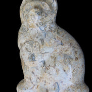 Fossil stone hand-carved Cat 81*45*115mm 534g in sunlight - Rocks and Things Store