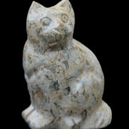 Fossil stone hand-carved Cat 81*45*115mm 534g in sunlight - Rocks and Things Store