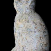 Fossil stone hand-carved Cat 81*45*115mm 534g in sunlight - Rocks and Things Store