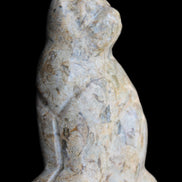 Fossil stone hand-carved Cat 81*45*115mm 534g in sunlight - Rocks and Things Store