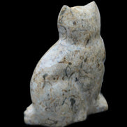 Fossil stone hand-carved Cat 81*45*115mm 534g in sunlight - Rocks and Things Store