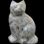 Fossil stone hand-carved Cat 81*45*115mm 534g in sunlight - Rocks and Things Store