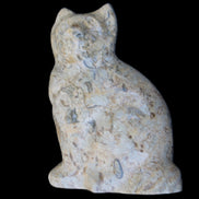 Fossil stone hand-carved Cat 81*45*115mm 534g in sunlight - Rocks and Things Store