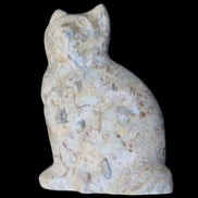 Fossil stone hand-carved Cat 81*45*115mm 534g in sunlight - Rocks and Things Store