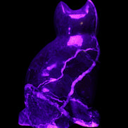 Marble hand-carved Cat 88*58*130mm 801g in UV light - Rocks and Things Store