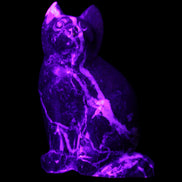 Marble hand-carved Cat 88*58*130mm 801g in UV light - Rocks and Things Store