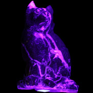 Marble hand-carved Cat 88*58*130mm 801g in UV light - Rocks and Things Store