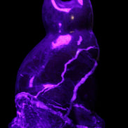 Marble hand-carved Cat 88*58*130mm 801g in UV light - Rocks and Things Store