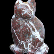 Marble hand-carved Cat 88*58*130mm 801g in sunlight - Rocks and Things Store