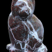 Marble hand-carved Cat 88*58*130mm 801g in sunlight - Rocks and Things Store