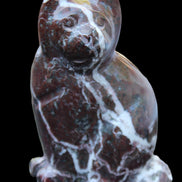 Marble hand-carved Cat 88*58*130mm 801g in sunlight - Rocks and Things Store