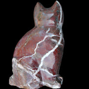 Marble hand-carved Cat 88*58*130mm 801g in sunlight - Rocks and Things Store