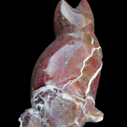 Marble hand-carved Cat 88*58*130mm 801g in sunlight - Rocks and Things Store