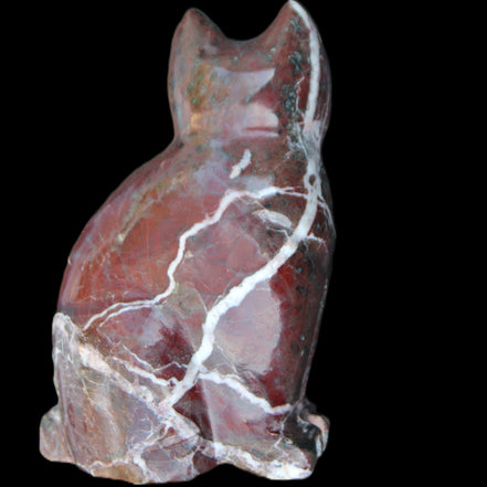 Marble hand-carved Cat 88*58*130mm 801g in sunlight - Rocks and Things Store