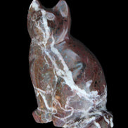 Marble hand-carved Cat 88*58*130mm 801g in sunlight - Rocks and Things Store