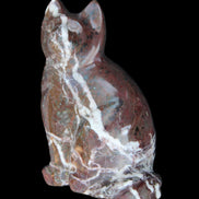 Marble hand-carved Cat 88*58*130mm 801g in sunlight - Rocks and Things Store