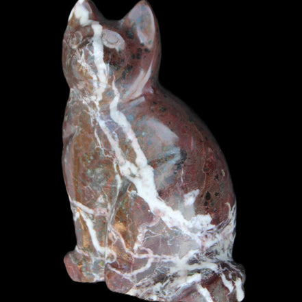 Marble hand-carved Cat 88*58*130mm 801g in sunlight - Rocks and Things Store