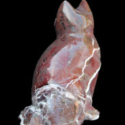 Marble hand-carved Cat 88*58*130mm 801g in sunlight - Rocks and Things Store