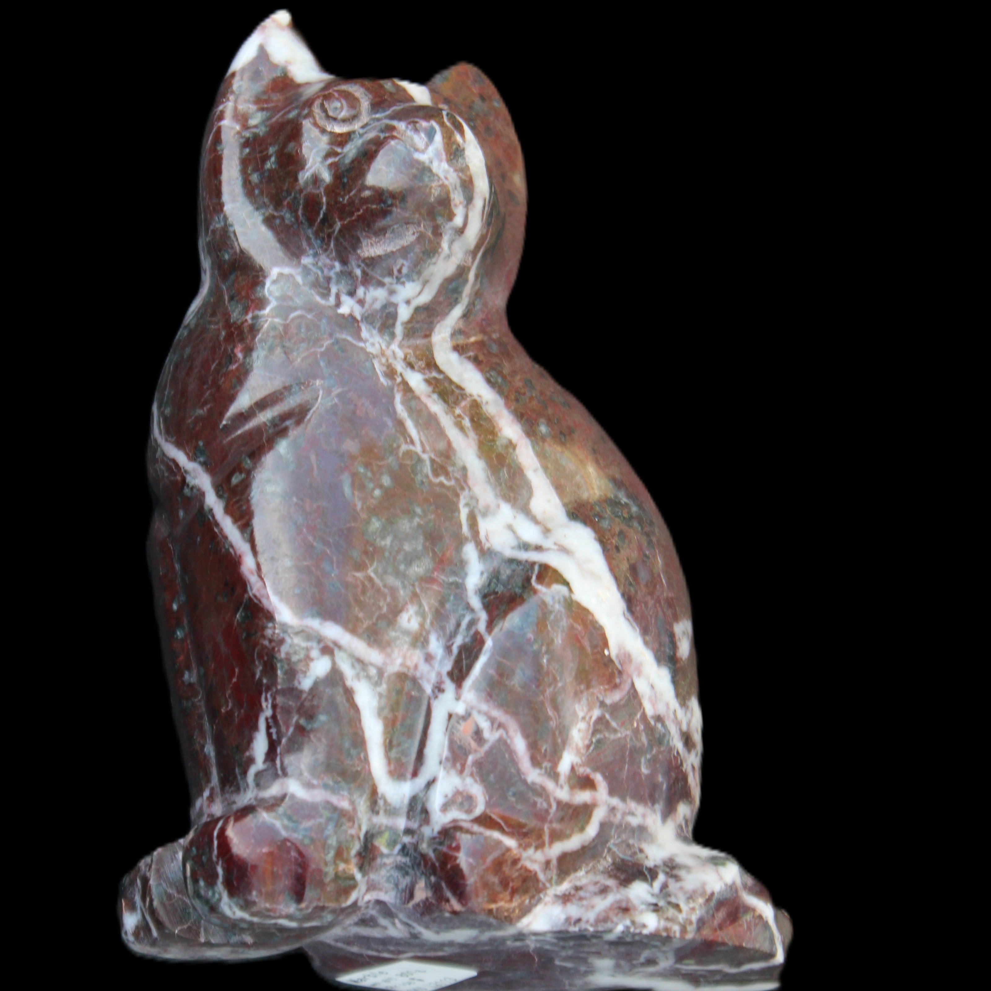 Marble hand-carved Cat 88*58*130mm 801g in sunlight - Rocks and Things Store