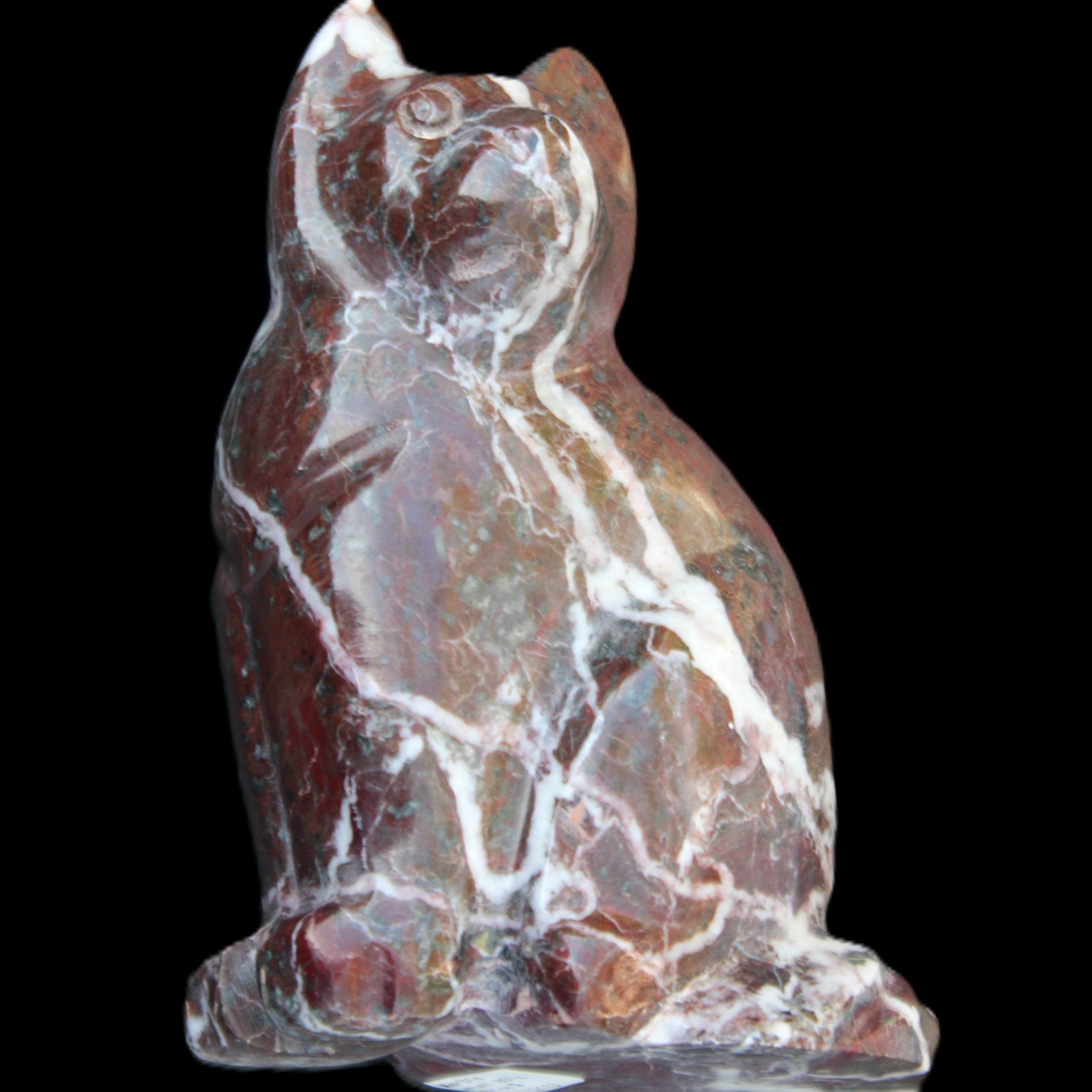 Marble hand-carved Cat 88*58*130mm 801g in sunlight - Rocks and Things Store