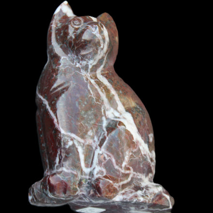 Marble hand-carved Cat 88*58*130mm 801g in sunlight - Rocks and Things Store