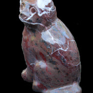 Marble hand-carved Cat 88*58*130mm 676g in sunlight - Rocks and Things Store